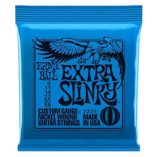 Ernie Ball Guitar Strings/Extra Slinky@Gauges 8 11 14 22 30 38