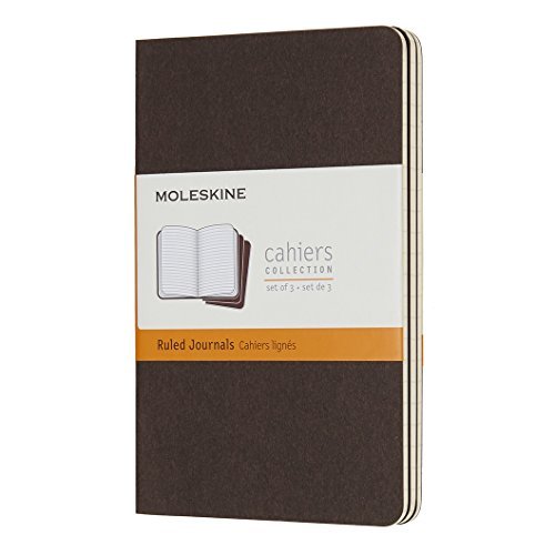 Moleskine Pocket Cahier Journals/Ruled - Coffee Brown@Set of 3