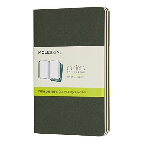 Moleskine Pocket Cahier Journals/Plain - Myrtle Green@Set of 3