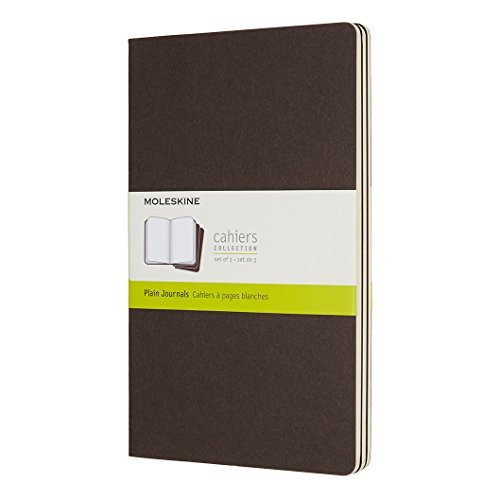 Moleskine Large Cahier Journals/Plain - Coffee Brown@Set of 3