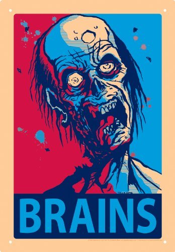 Zombie Brains Tin Sign/Zombie Brains Tin Sign