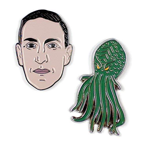 Enamel Pin Set/H. P. Lovecraft + Cthulhu