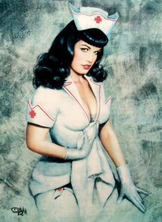 Textile Posters/Bettie Page-Nurse Bettie