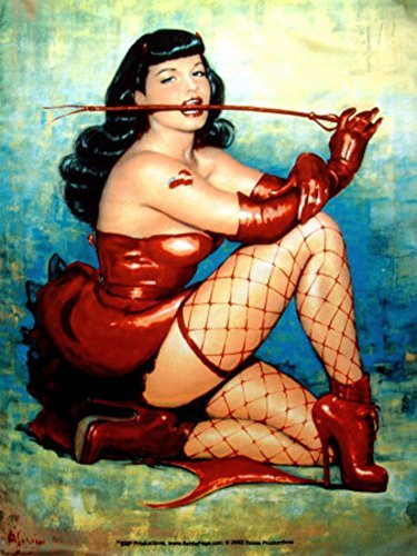 Textile Posters/Bettie Page - Red Whip