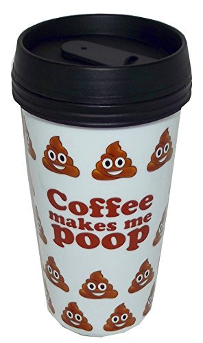 Travel Mug/Poop Emoji - Coffee Makes Me Poop