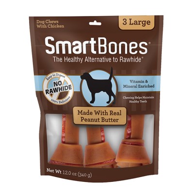 SmartBones Peanut Butter Classic Bone Chews-Large
