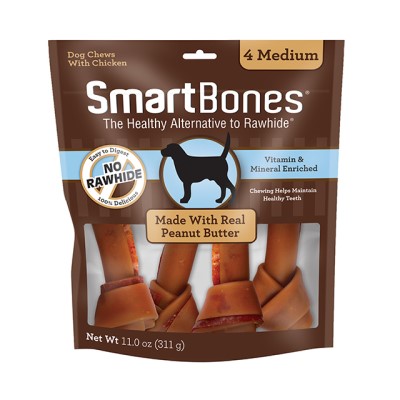 SmartBones Peanut Butter Classic Bone Chews-Medium