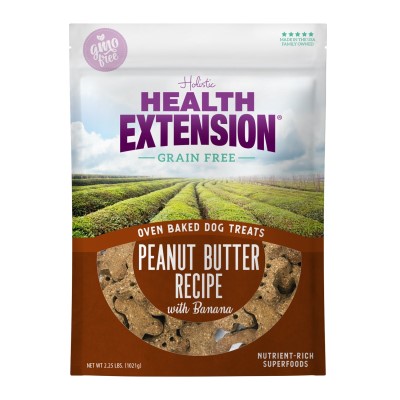 Health Extension Grain Free Oven Baked Dog Treats Peanut Butter & Banana