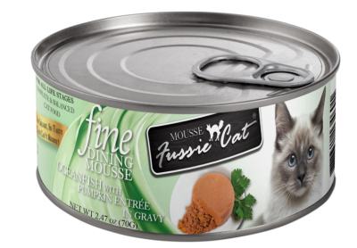 Fussie Cat Fine Dining Mousse Ocean Fish with Pumpkin Entree in Gravy