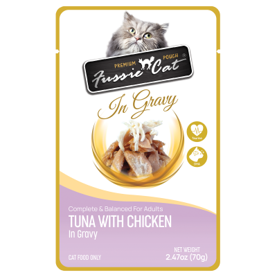 Fussie Cat Tuna with Chicken in Gravy Cat Food Pouch