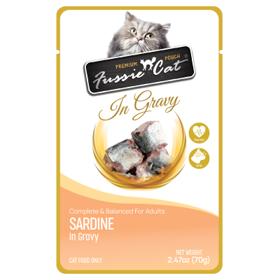 Fussie Cat Sardine in Gravy Cat Food Pouch