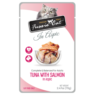 Fussie Cat Tuna with Salmon in Aspic Cat Food Pouch