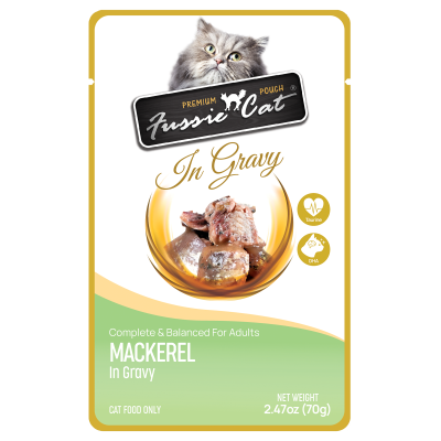 Fussie Cat Mackerel in Gravy Cat Food Pouch