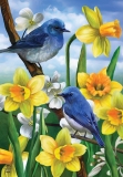 Briarwood Lane Bluebirds and Daffodils Garden Flag
