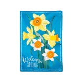 Evergreen Spring Daffodils Applique Garden Flag