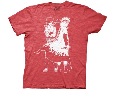T-Shirt/Naruto Shippuden - Naruto & Sasuke Outline@- XL