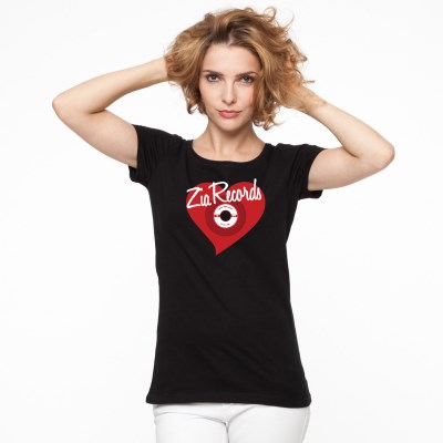 Zia Records T-Shirt/Heart Design - Size : Large