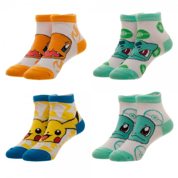 Socks - Ankle/Pokemon - 4pk@Size 7-9