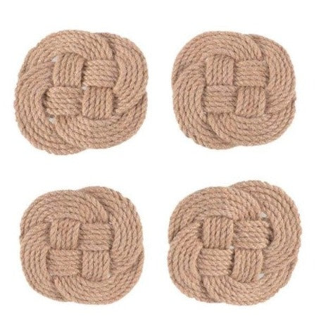 Willow Street Designs Jute Rope Knot Coasters-