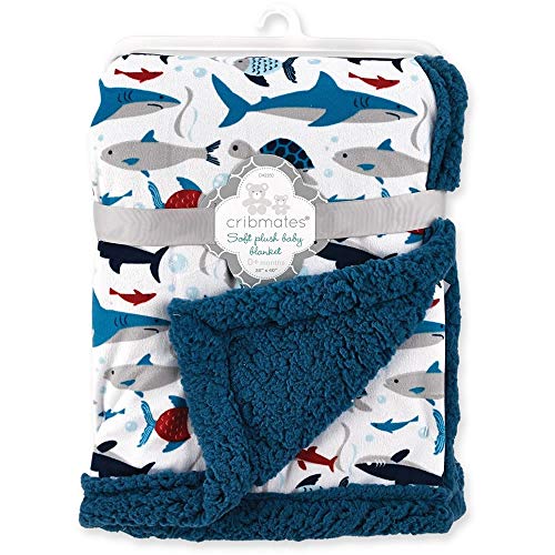 Boys Cribmates Shark Sherpa Blanket-