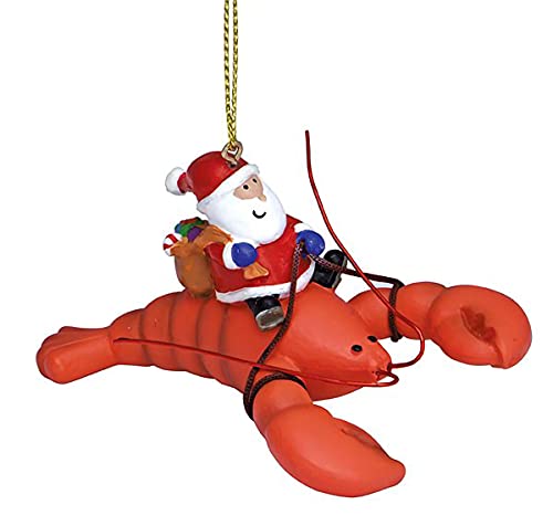 Cape Shore Santa Riding Lobster Ornament-