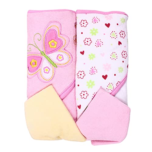 Spasilk Butterfly 4pk Hooded Towels & Washcloths-