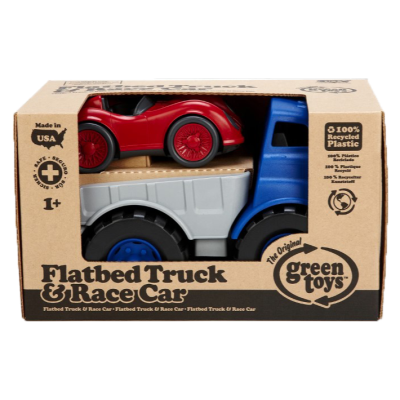 Green Toys Flatbed Truck & Race Car-