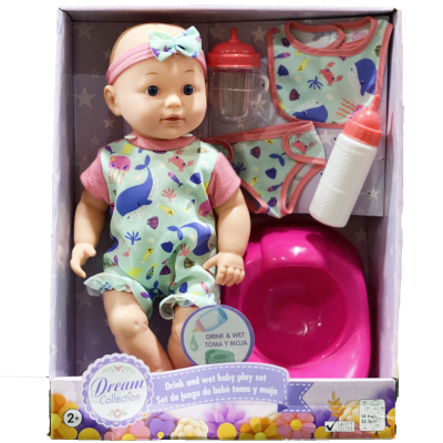 Dream Collection Drink & Wet Baby Playset-
