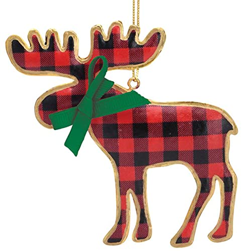 Cape Shore Pillowed Metal Moose Ornament-