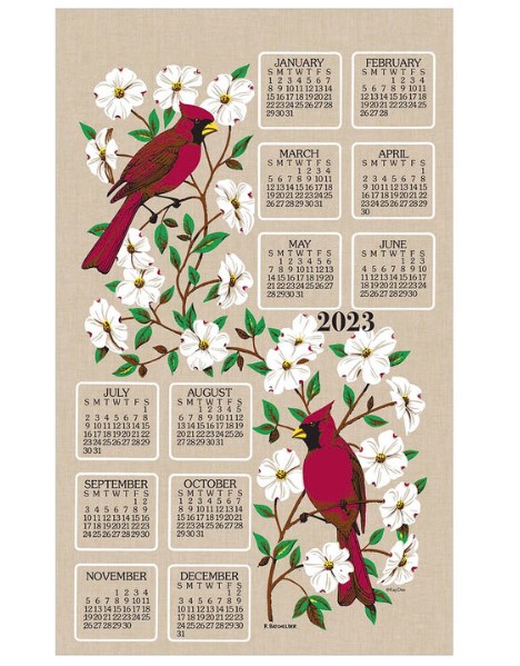 Kay Dee Designs 2023 Calendar Towel - Dogwood & Cardinal-