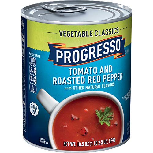 Progresso Soup Tomato Roasted Red Pepper 18.5oz--Progresso Vegetable Classic Soup Tomato Roasted-Red Pepper 18.5oz (12) Bb 2/16/23