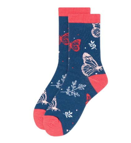 Ladies Parquet Butterfly Socks-