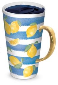 Lady Jayne Lemon Stripe 13oz Travel Mug-