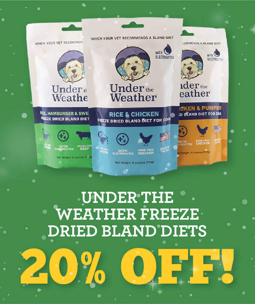 20 Percent Off Under the Weather Freeze Dried Bland Diets