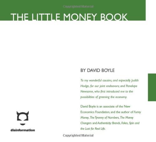 David Boyle Little Money Book 
