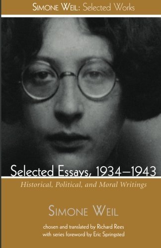 Simone Weil/Selected Essays, 1934-1943
