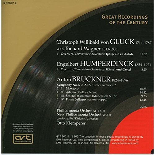 Bruckner/Wagner/Humperdinck/Sym 6/Ov Iphigenie En Aulide/O@Klemperer/Various
