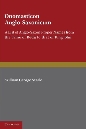 William George Searle/Onomasticon Anglo-Saxonicum