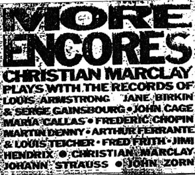 Christian Marclay/More Encores