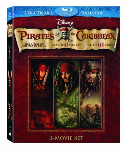 Pirates Of The Caribbean Trilo Depp Bloom Knightley Rush Ws Blu Ray Pg13 7 DVD 