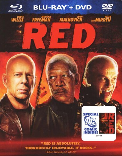 Red Willis Freeman Mirren Malkovic Blu Ray + DVD With Comic Book 