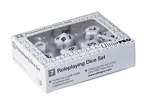 Dice Set/Polyhedral Dice Set White W/Black Numbers