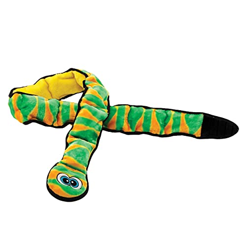 Outward Hound Invincibles Snake Plush Dog Toy-Green