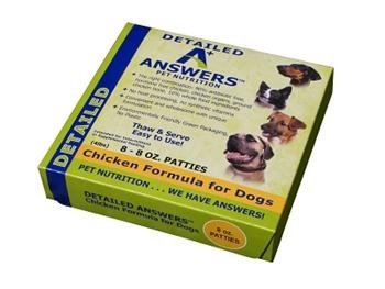Answers Dog Frozen Detailed Patties, 4 lb, Chicken