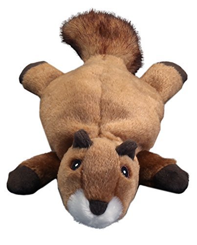 goDog Flatz Squirrel Chew Guard Squeaky Plush Dog Toy
