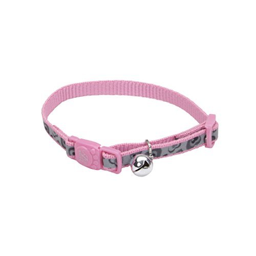 Lazer Brite Reflective Adjustable Breakaway Cat Collar-Pink New Hearts