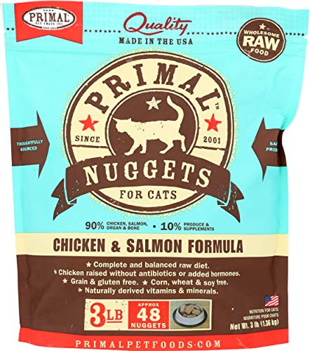 Primal Feline Raw Frozen Nuggets-Chicken & Salmon Formula