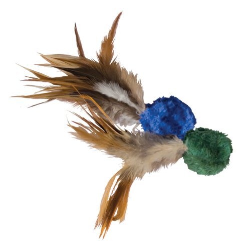 KONG Naturals Cat Toy - Crinkle Ball with Feathers