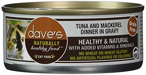 Dave's Naturally Healthy™ Grain Free Canned Cat Food Tuna & Mackerel Dinner In Gravy Formula