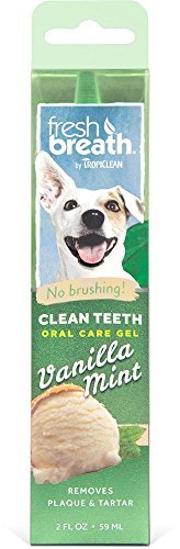 Fresh Breath by TropiClean Vanilla Mint Flavored Oral Care Gel for Dogs, 2 oz